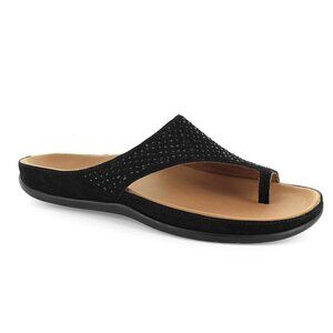 NEW Strive Belize Embellished Supportive Toe Loop Sandal in Black Sz. 7